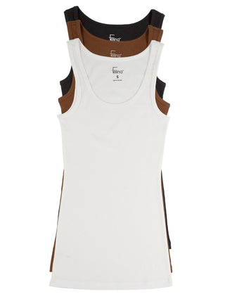 Cotton Stretch Ribbed Tank Top 3-Pack