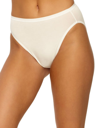 White underwear worn by a person on a white background